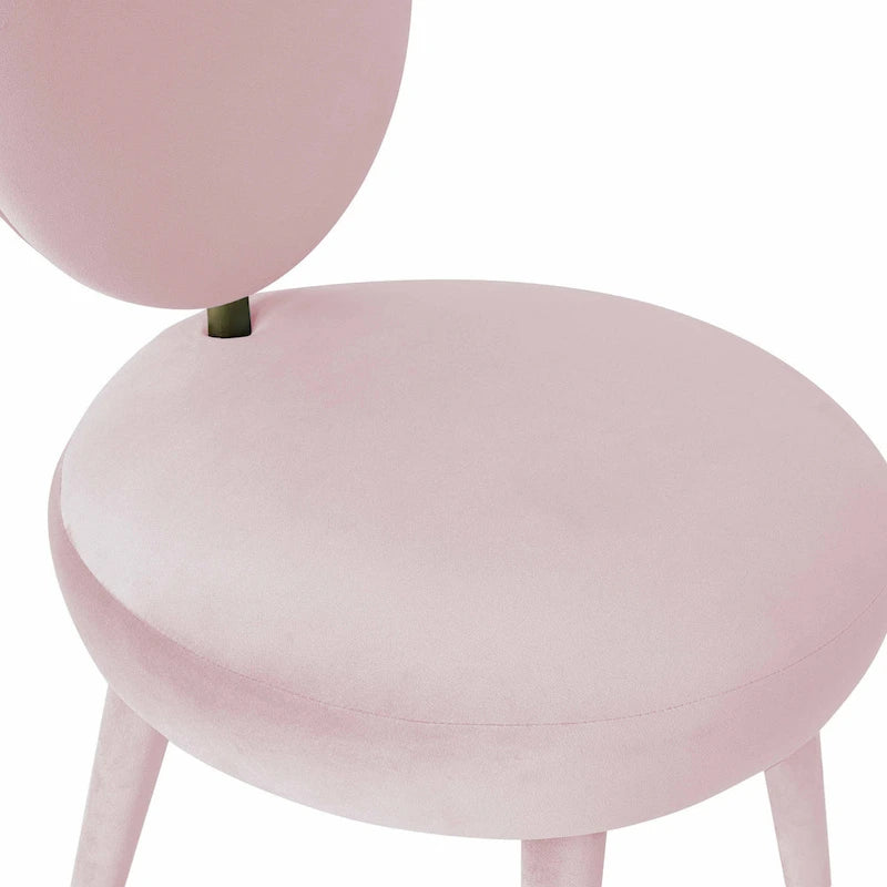 Chaise de salle à manger sans accoudoirs en velours à dossier ovale Kylie