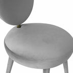 Chaise de salle à manger sans accoudoirs en velours à dossier ovale Kylie
