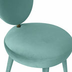 Chaise de salle à manger sans accoudoirs en velours à dossier ovale Kylie