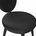 Chaise de salle à manger sans accoudoirs en velours à dossier ovale Kylie