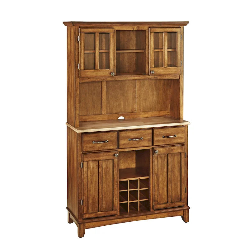 Buffet avec huche Homestyles Buffet Of Buffets en bois brun - 44 x 17 x 72