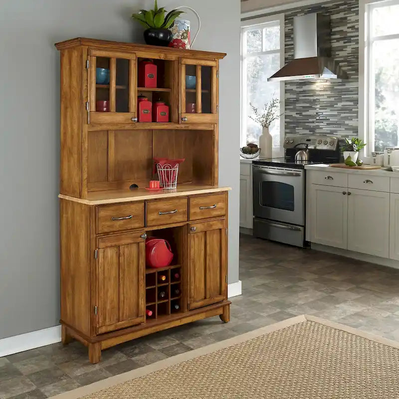 Buffet avec huche Homestyles Buffet Of Buffets en bois brun - 44 x 17 x 72