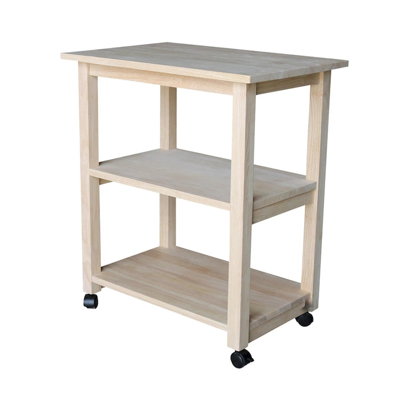 Desserte de cuisine à micro-ondes en bois massif Estelle Porch & Den