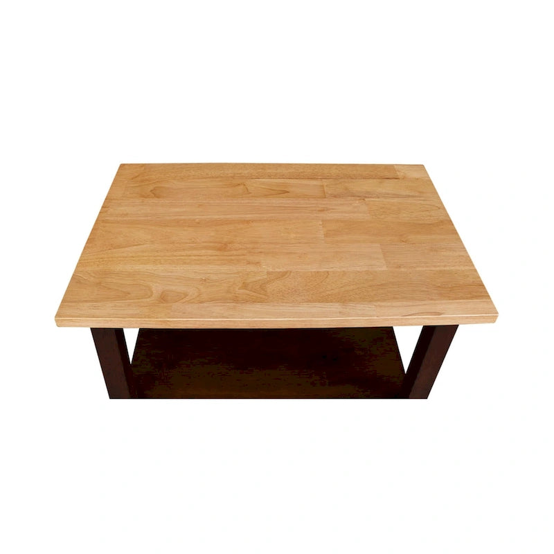 Desserte de cuisine à micro-ondes en bois massif Estelle Porch & Den