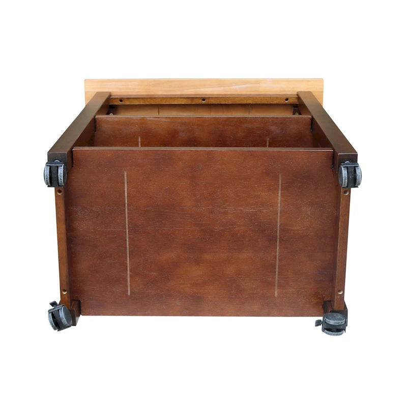 Desserte de cuisine à micro-ondes en bois massif Estelle Porch & Den