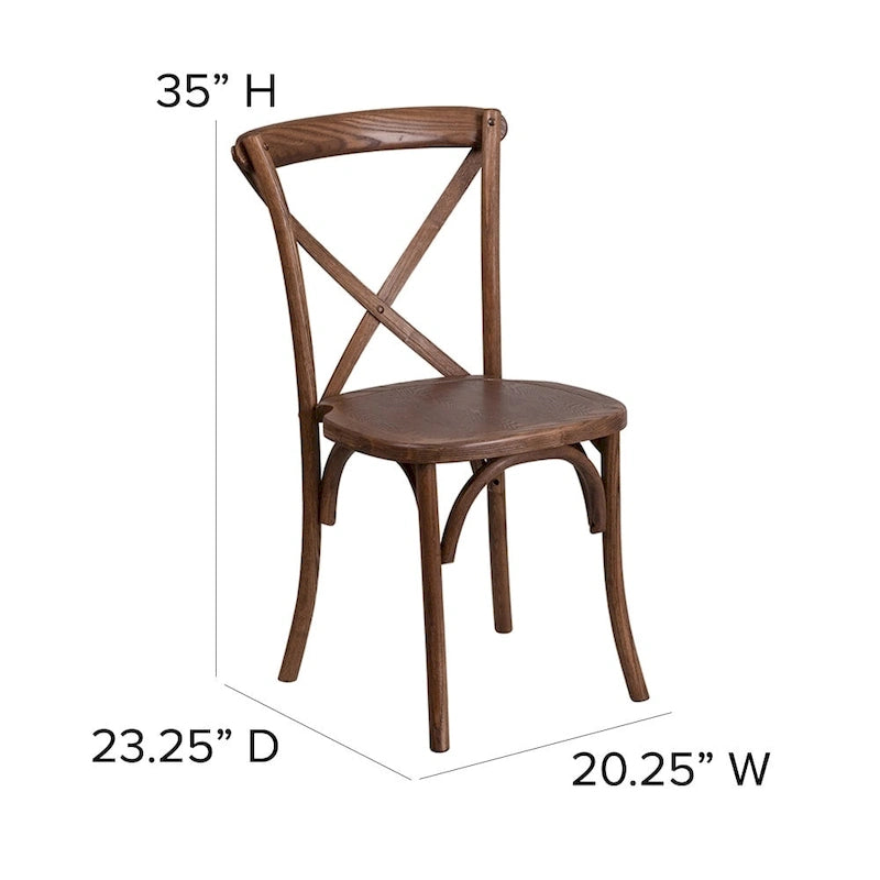 Ensemble de table de ferme pliante rustique de 2,74 m x 12,19 m avec 10 chaises à dossier croisé et coussins