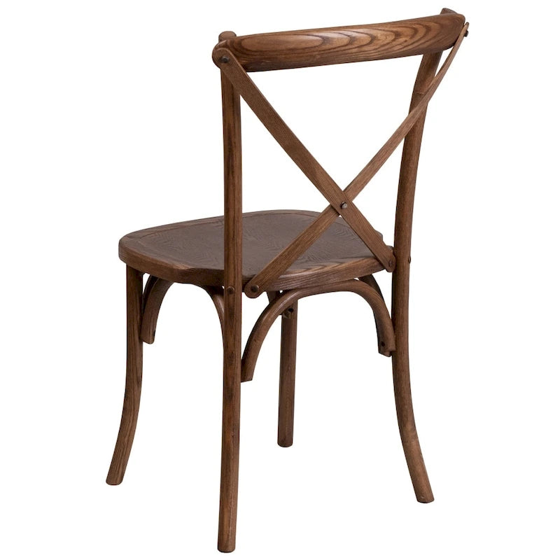 Ensemble de table de ferme pliante rustique de 2,74 m x 12,19 m avec 10 chaises à dossier croisé et coussins