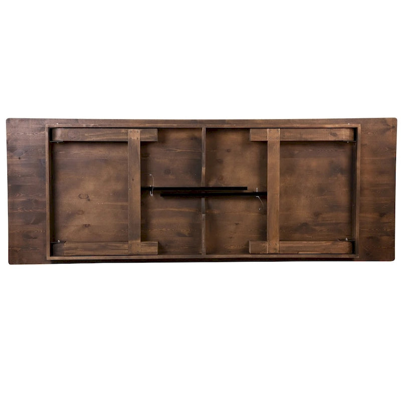 Ensemble de table de ferme pliante rustique de 2,74 m x 12,19 m avec 10 chaises à dossier croisé et coussins
