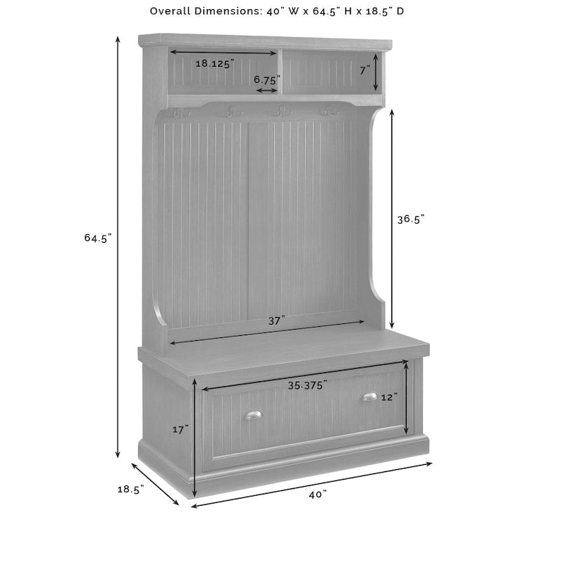 Crosley Seaside Hall Tree, fini bleu marine vieilli
