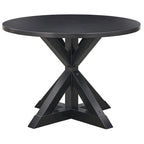 Table de salle à manger ronde sur pied en bois flotté, 4 places