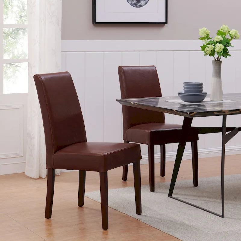 Chaises de salle à manger en cuir Hartford, lot de 2