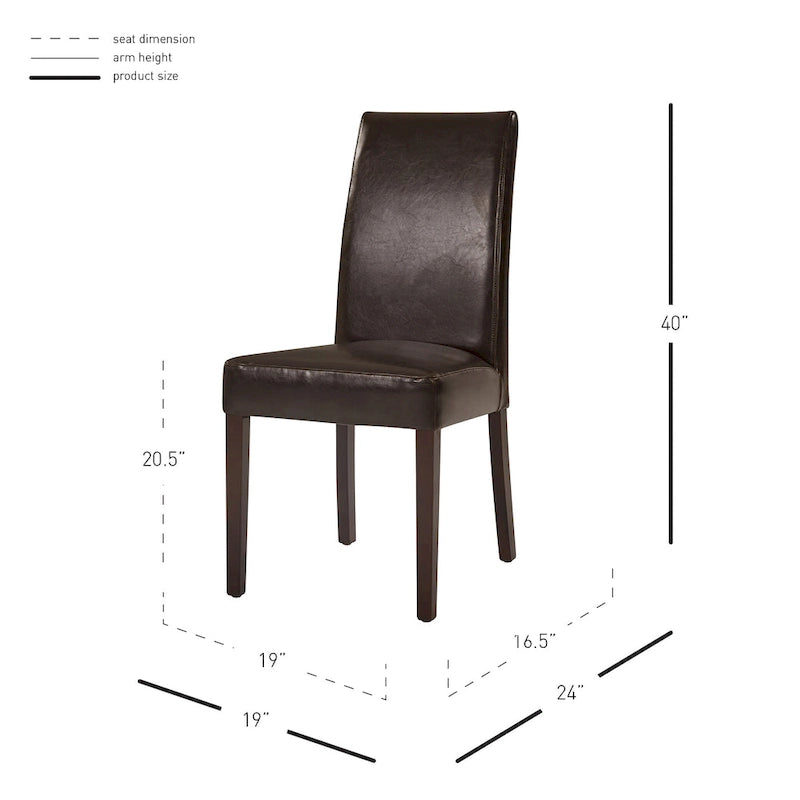 Chaises de salle à manger en cuir Hartford, lot de 2