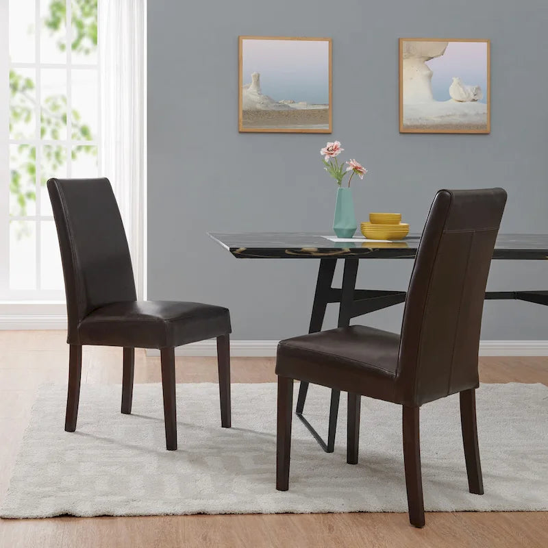 Chaises de salle à manger en cuir Hartford, lot de 2