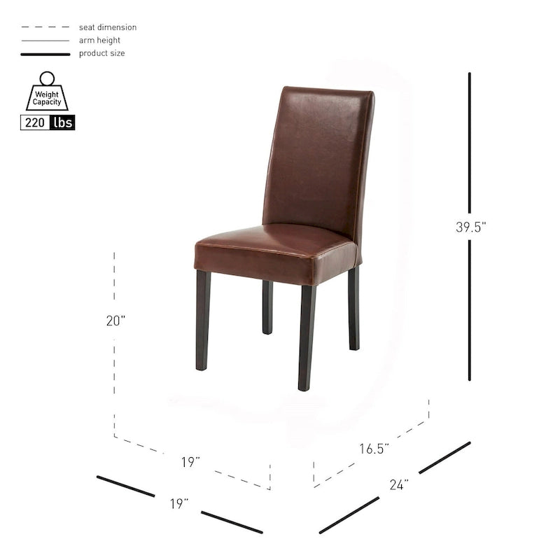 Chaises de salle à manger en cuir Hartford, lot de 2