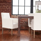 Fauteuil en lin crème et bois de chêne par East at Main