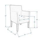 Fauteuil en lin crème et bois de chêne par East at Main