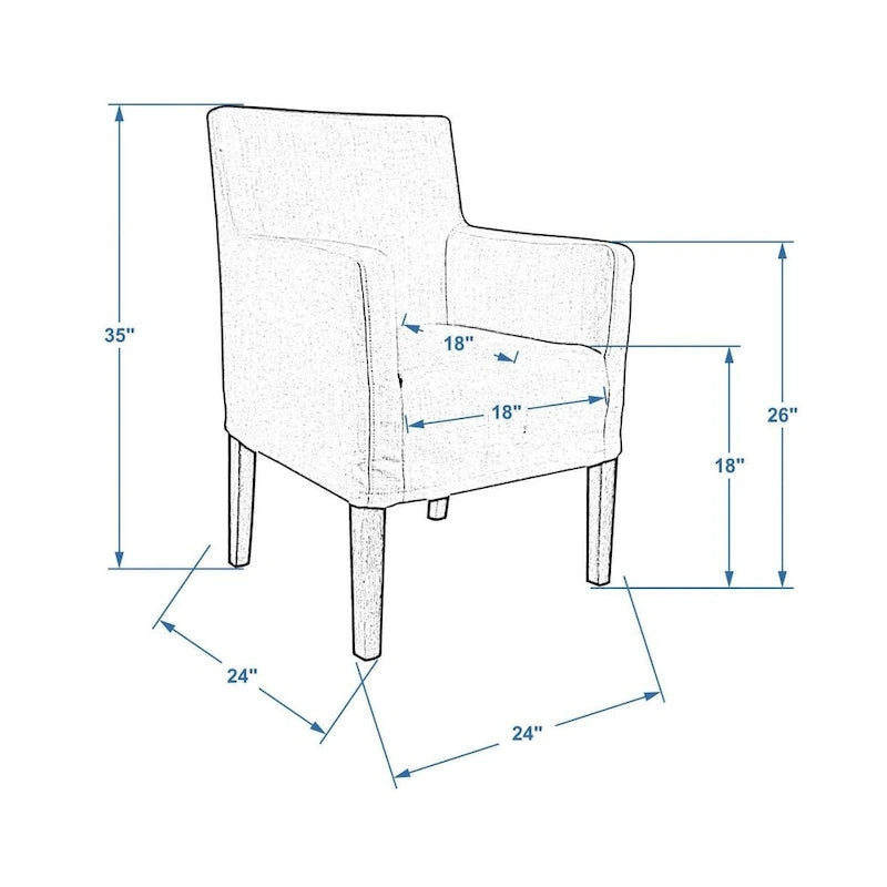 Fauteuil en lin crème et bois de chêne par East at Main