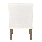 Fauteuil en lin crème et bois de chêne par East at Main