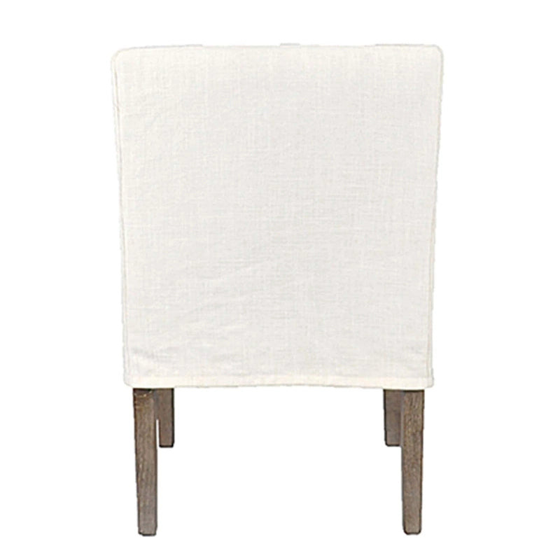 Fauteuil en lin crème et bois de chêne par East at Main