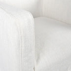 Fauteuil en lin crème et bois de chêne par East at Main