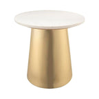 Table d'appoint en marbre blanc et or
