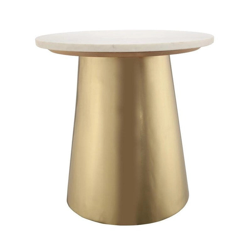 Table d'appoint en marbre blanc et or