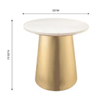 Table d'appoint en marbre blanc et or