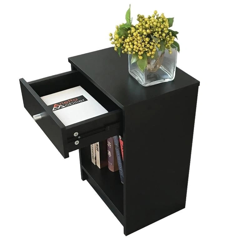 Simplifiez les meubles de chambre Table de chevet à 1 ou 2 tiroirs, 2 styles