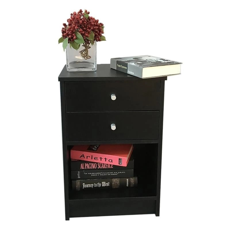Simplifiez les meubles de chambre Table de chevet à 1 ou 2 tiroirs, 2 styles
