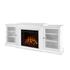 Meuble TV cheminée électrique Frederick 72'' blanc par Real Flame - 72L x 15,5l x 30H