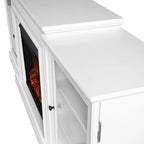 Meuble TV cheminée électrique Frederick 72'' blanc par Real Flame - 72L x 15,5l x 30H
