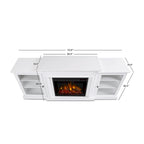 Meuble TV cheminée électrique Frederick 72'' blanc par Real Flame - 72L x 15,5l x 30H