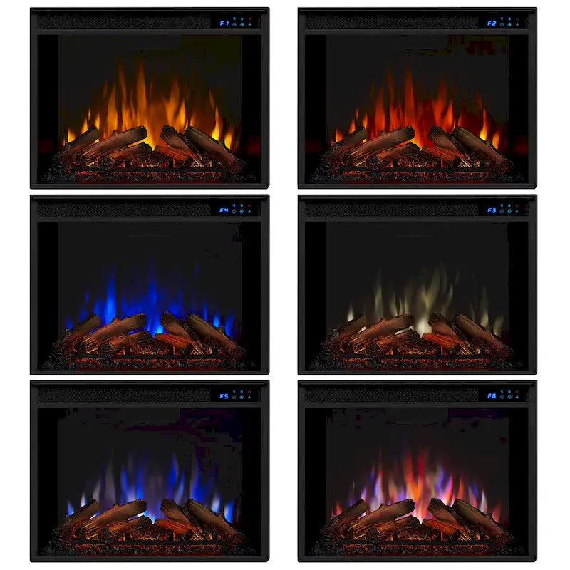 Meuble TV cheminée électrique Frederick 72'' blanc par Real Flame - 72L x 15,5l x 30H