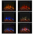 Meuble TV cheminée électrique Frederick 72'' blanc par Real Flame - 72L x 15,5l x 30H