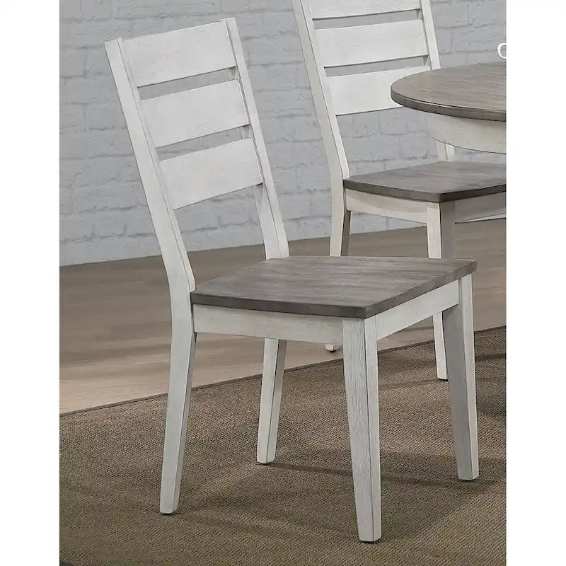 Ensemble de salle à manger 7 pièces Avalon The Gray Barn en blanc orageux et frêne avec chaises à dossier ajouré