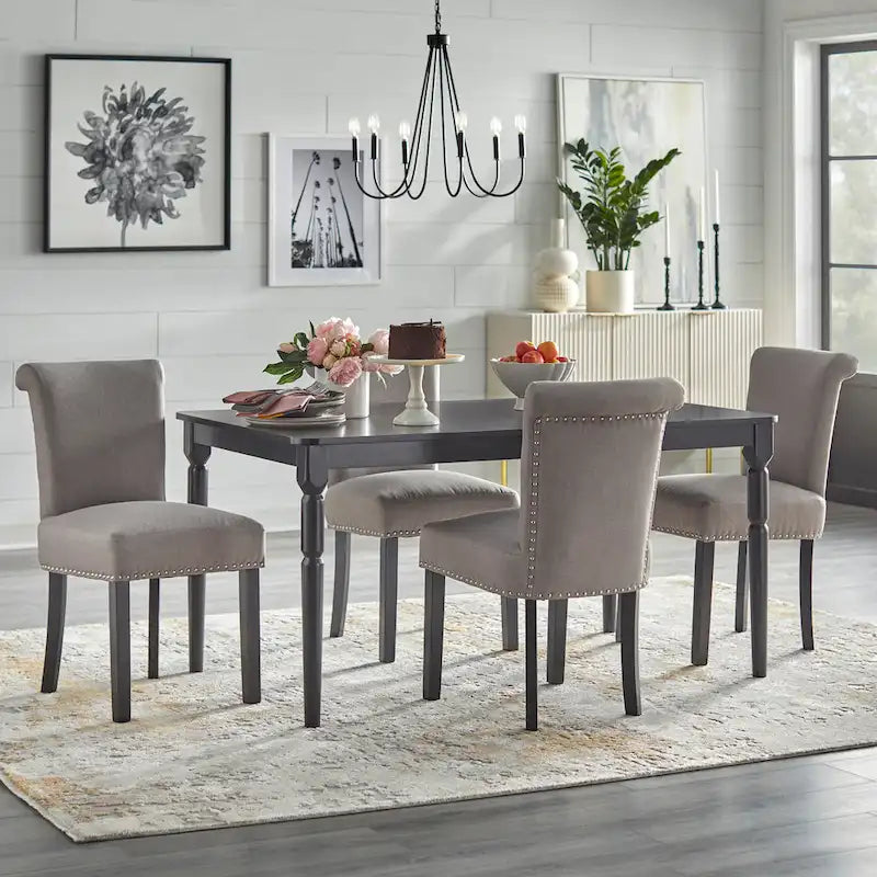 Chaise de salle à manger Parsons Adeline Simple Living avec clous décoratifs (Lot de 2)