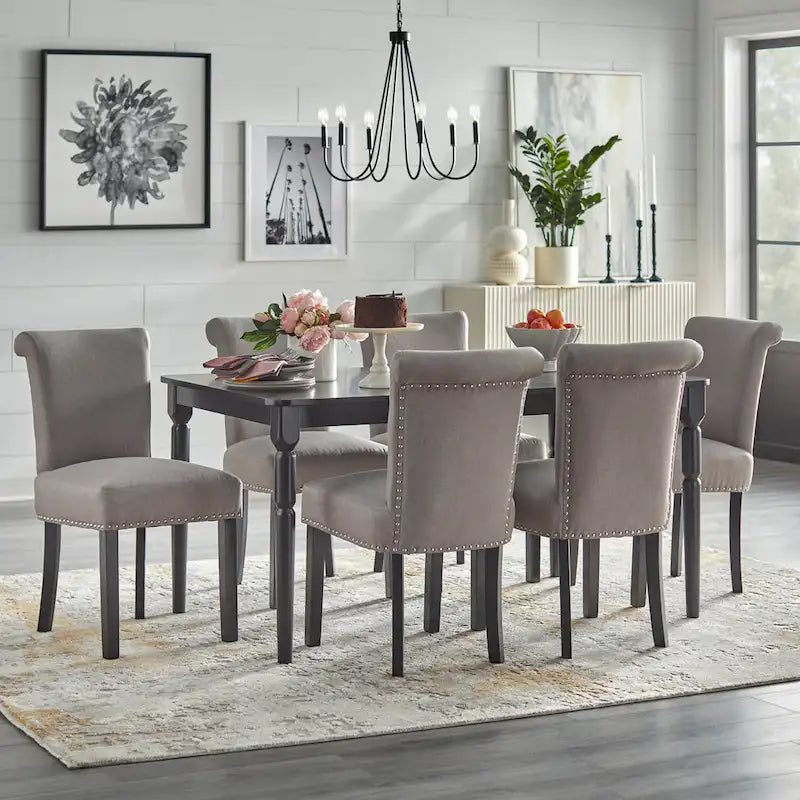 Chaise de salle à manger Parsons Adeline Simple Living avec clous décoratifs (Lot de 2)