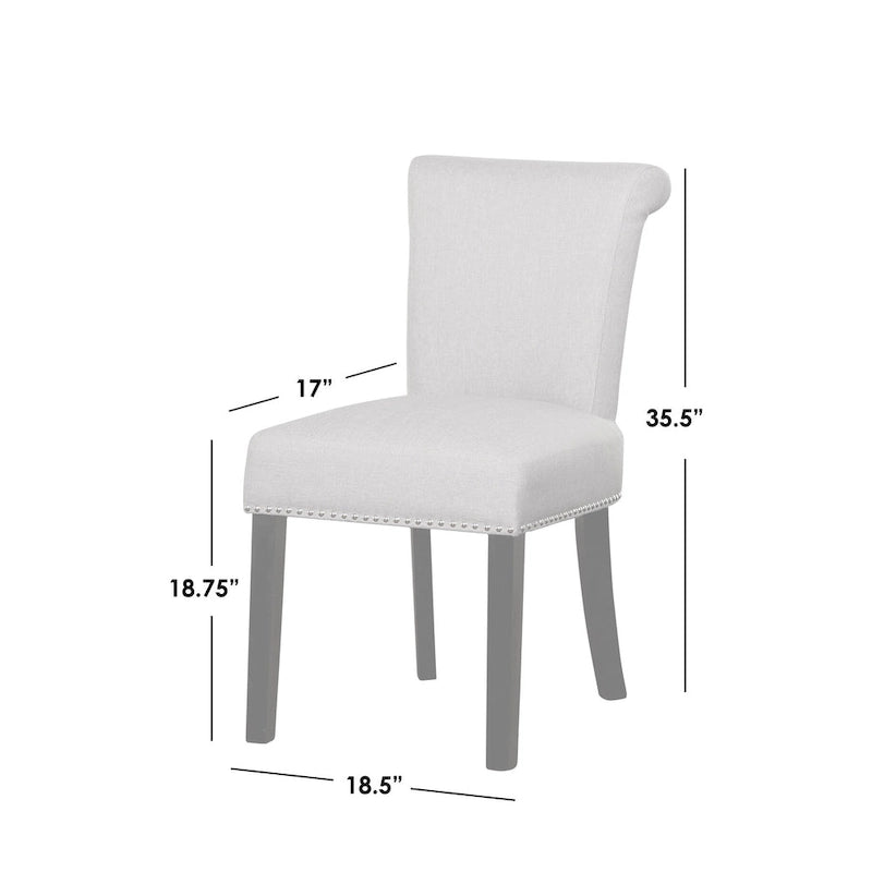 Chaise de salle à manger Parsons Adeline Simple Living avec clous décoratifs (Lot de 2)