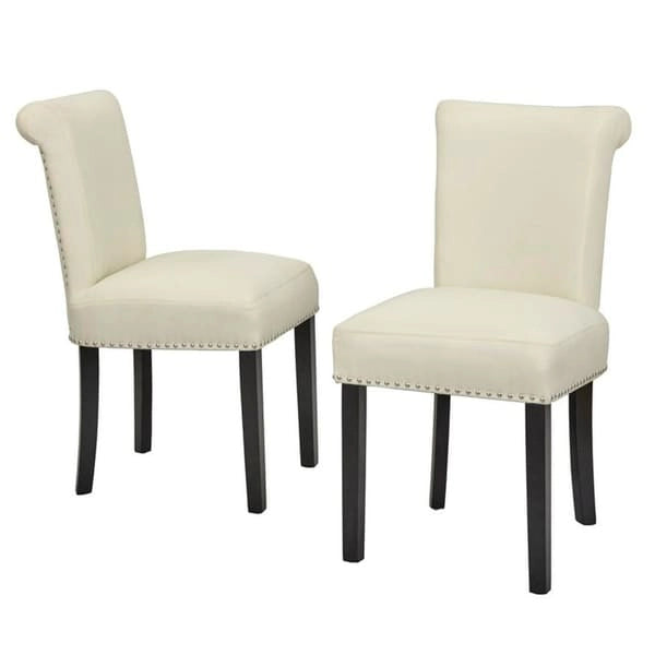 Chaise de salle à manger Parsons Adeline Simple Living avec clous décoratifs (Lot de 2)
