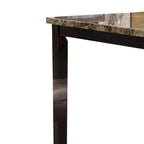 Table Haute Spacieuse en Bois Plateau Effet Marbre Marron