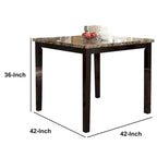 Table Haute Spacieuse en Bois Plateau Effet Marbre Marron
