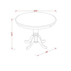 East West Furniture Ensemble de Table de Cuisine - Une Table Ronde de Salle à Manger et des Chaises Parson en Tissu Lin Crème, Acajou (Options de Pièces)