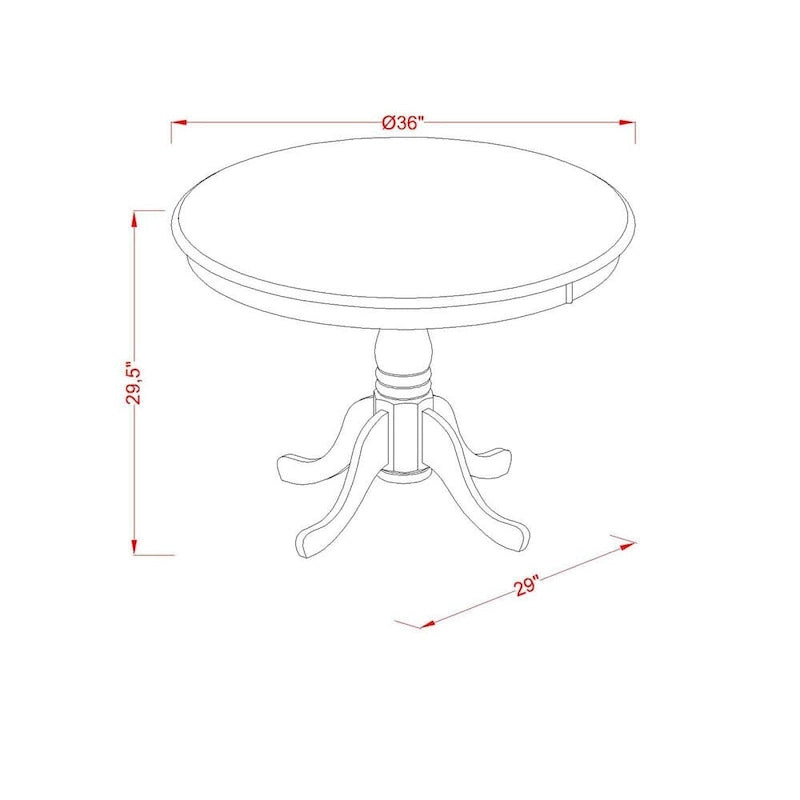 East West Furniture Ensemble de Table de Cuisine - Une Table Ronde de Salle à Manger et des Chaises Parson en Tissu Lin Crème, Acajou (Options de Pièces)