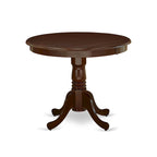 East West Furniture Ensemble de Table de Cuisine - Une Table Ronde de Salle à Manger et des Chaises Parson en Tissu Lin Crème, Acajou (Options de Pièces)
