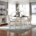 Ensemble de table de rassemblement Magnolia Manor Antique White Weathered Bark Opt 5 pièces