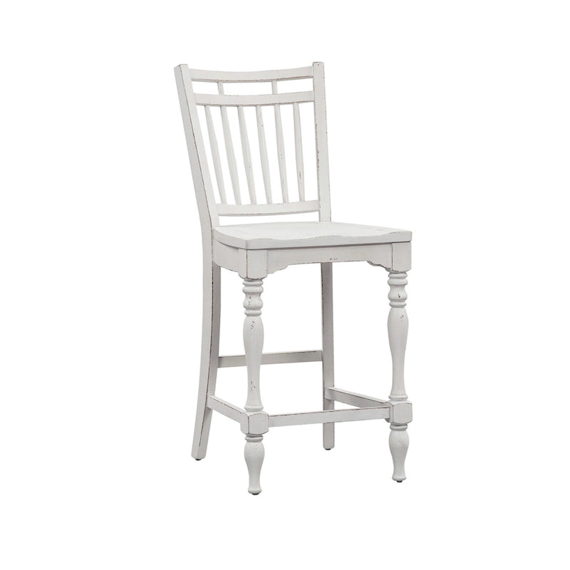 Ensemble de table de rassemblement Magnolia Manor Antique White Weathered Bark Opt 5 pièces