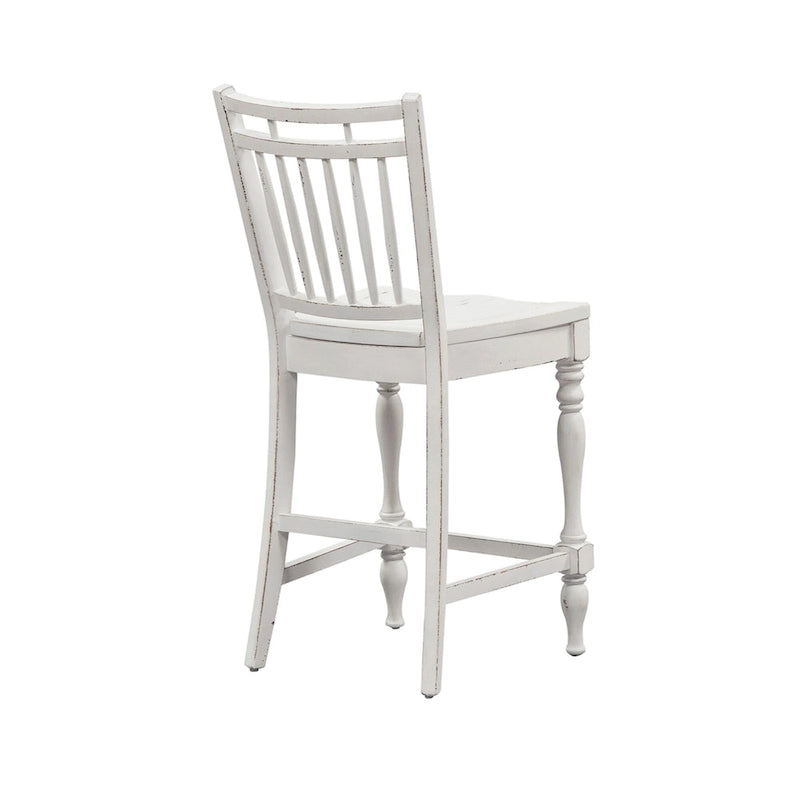 Ensemble de table de rassemblement Magnolia Manor Antique White Weathered Bark Opt 5 pièces