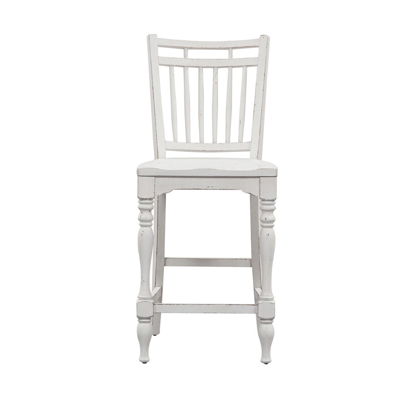 Ensemble de table de rassemblement Magnolia Manor Antique White Weathered Bark Opt 5 pièces