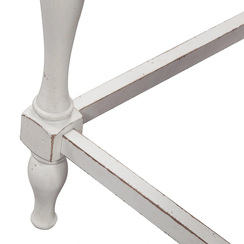 Ensemble de table de rassemblement Magnolia Manor Antique White Weathered Bark Opt 5 pièces