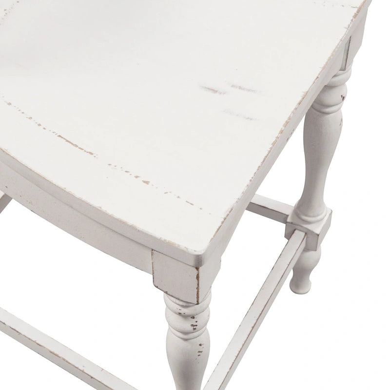 Ensemble de table de rassemblement Magnolia Manor Antique White Weathered Bark Opt 5 pièces